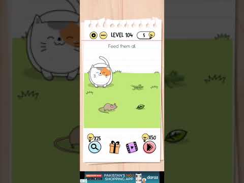 Brain test Level 104 feed them All  Walkthrough