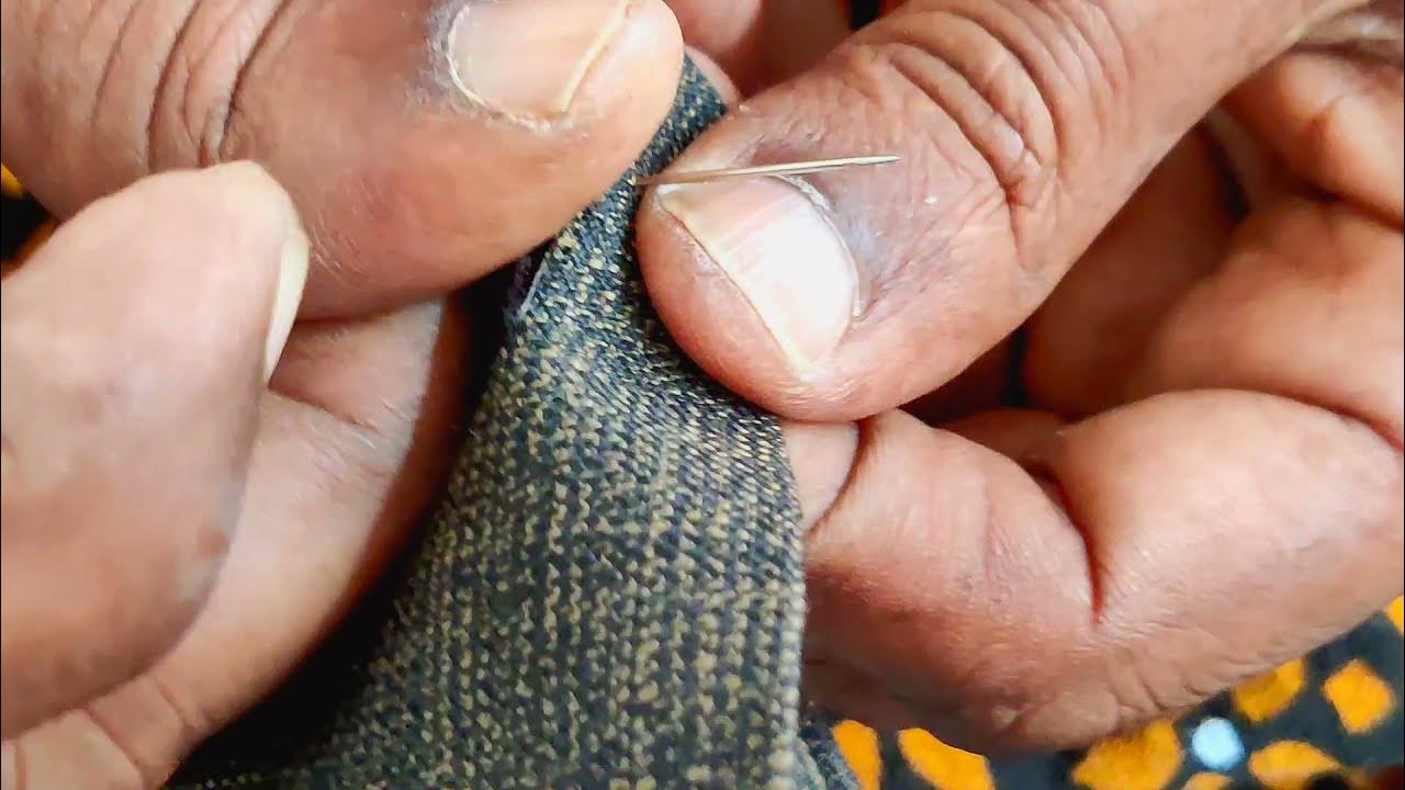 how to make pants buttonhole hand stitch / how to sew a button YouTube