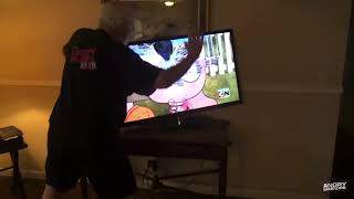 Angry Grandpa Smashes Hdtv