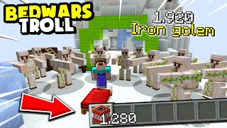 KHANGG CÙNG VANH BEDWARS TROLL ĐỊCH BẰNG 1.280 TNT VÀ 1.920 IRON GOLEM *VANHMC HACK GAMEMODE 1 TROLL