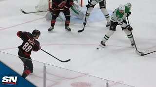 Martin Necas's Pass Deflects In Off Stars' Ilya Lybushkin To Give Hurricanes Late Lead