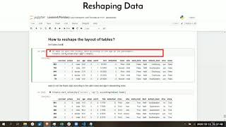Reshaping data