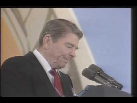 Reagan was giving a speech in West Berlin when a balloon popped very loudly