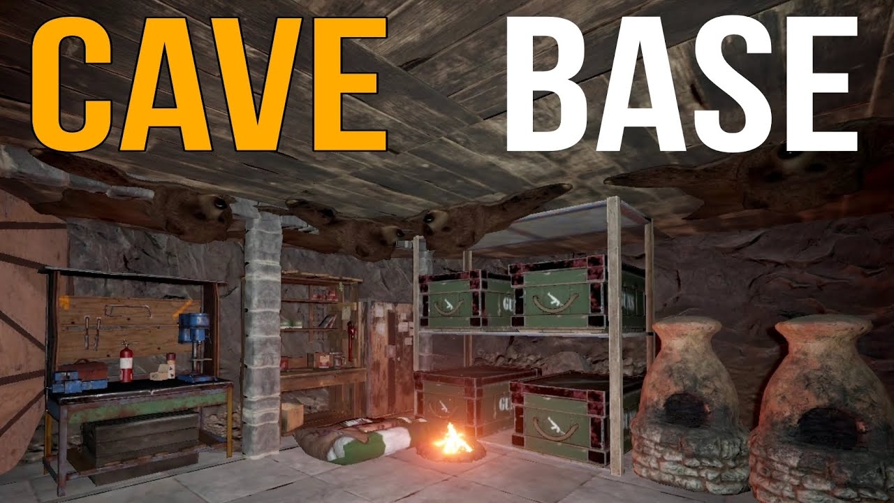 I Lived in a Cave base but in rust - YouTube