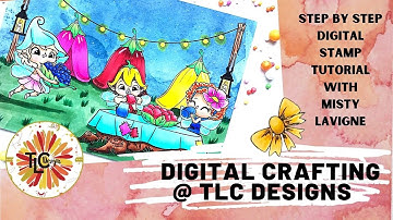 Digital Step by Step Crafting with TLC Designs Foraging Fairies and Outdoor Friends Digital Stamp
