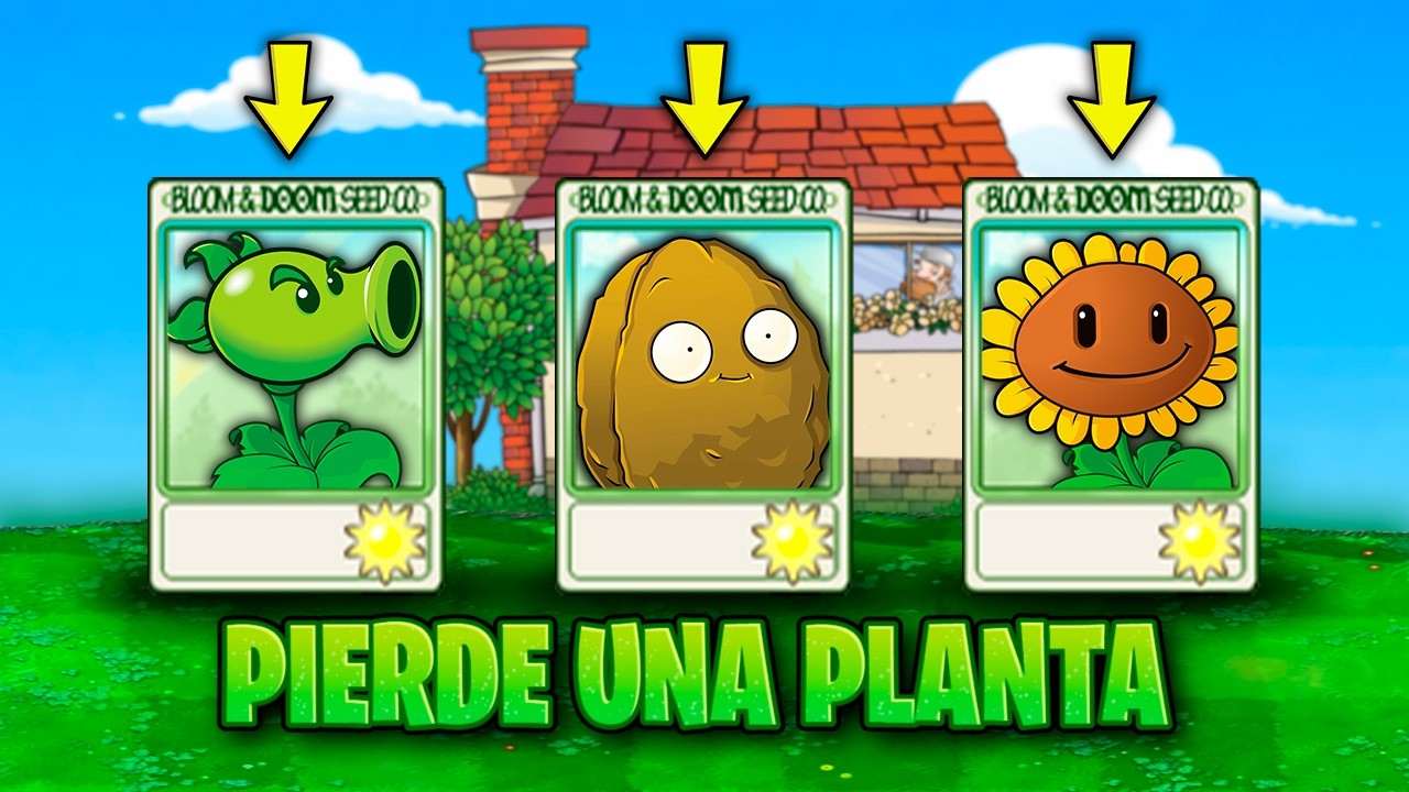 PvZ pero PIERDO una planta en cada nivel… 💀🔥