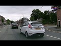 Youth on bike gets a slap after near miss when crossing the road, Sale Moor