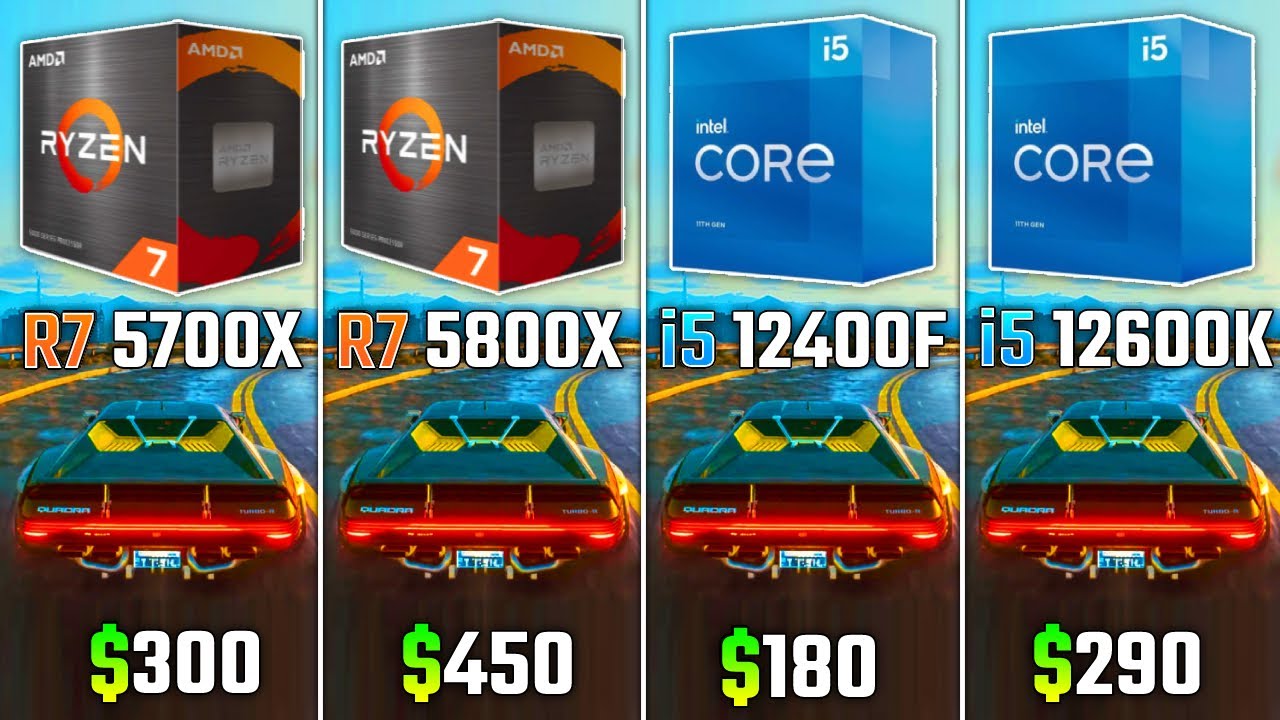 RYZEN 5700X vs RYZEN 5800X vs i5-12400F vs i5-12600K