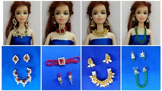 DIY Barbie doll miniature necklace jewellery making part 2, barbie jewelry set, DIY Barbie Hacks