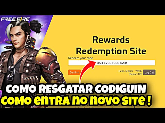 onde colocar o codigo do free fire