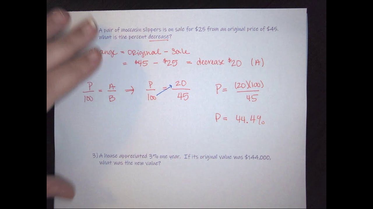 Percent Problems - Increase and Decrease - Foundations of Mathematics ...
