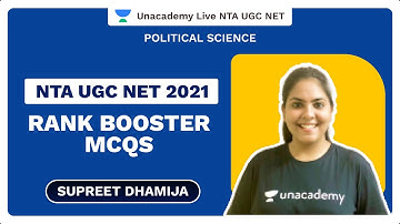 NTA UGC NET 2021 | Rank Booster MCQs|Political Science | Supreet | Unacademy