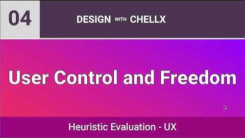 (ENGLISH) – User Control and Freedom - UX