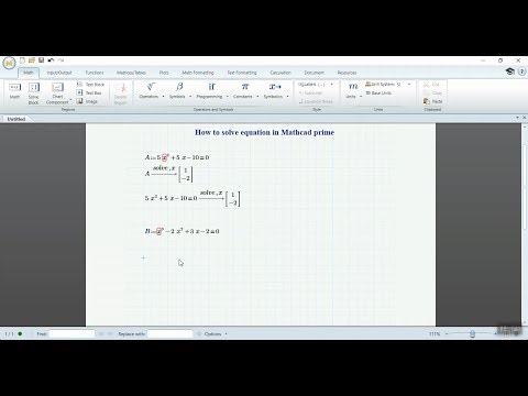 Video: How To Solve Equations In Mathcad
