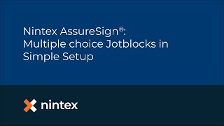 Nintex AssureSign®: Multiple choice Jotblocks in Simple Setup Profile