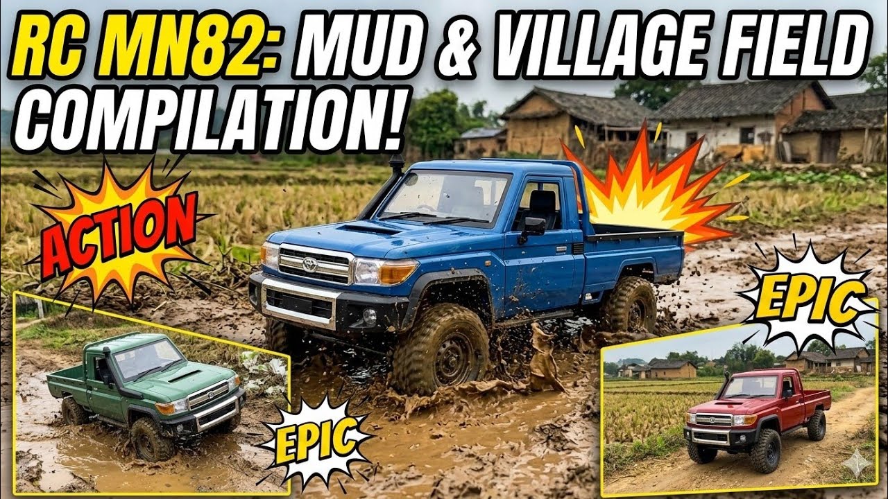 MN82s Mud and Village Field Crawling Compilation #rcoffoad #rctruck 