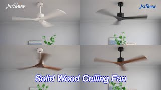 52 inch solid wood ceiling fan quiet dc motor modern design for living room and bedroom use