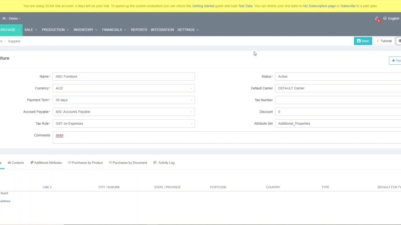 Supplier Management in Dear Systems - YouTube