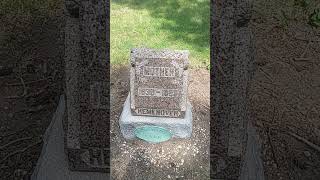 one log gravestone
