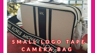 small logo tape camera bag