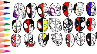 🔴 How To Draw Avengers Superhero , Marvel's Spider-Man, Deadpool, Spidey, Venom -FACES | Compilation