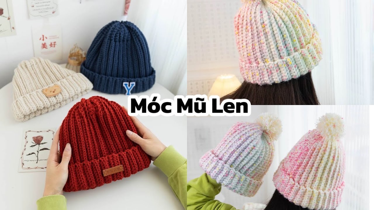 Crochet Hat || Hướng dẫn Móc mũ len hoạ tiết dả đan || Hướng dẫn móc mũ len