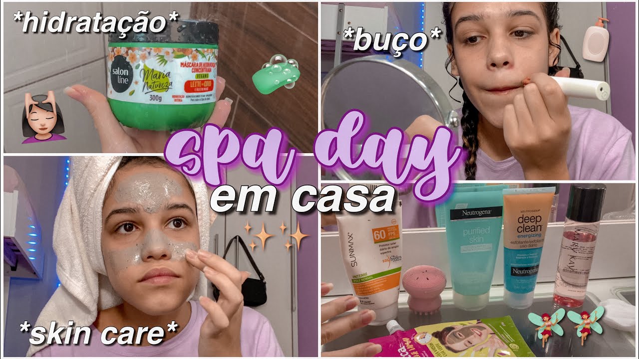 SPA DAY em casa *realzão* 🧚‍♀️✨| skin care, hidratação, sobrancelha, buço...