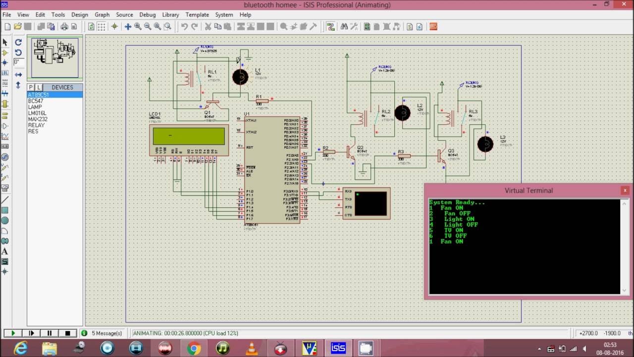 Home Automation Controlled by Bluetooth Using 8051 Microcontroller