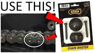 How to use AFAM Easy Riv 5 Chain Rivet Tool  Riveting a shortened hollow link chain  Daytona 675