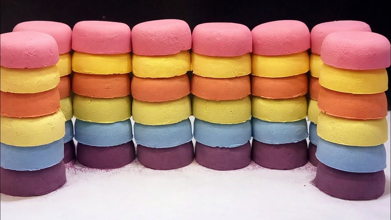 Colorful Stacked Baking Soda ASMR | Ultra Soft & Satisfying Crush Sounds