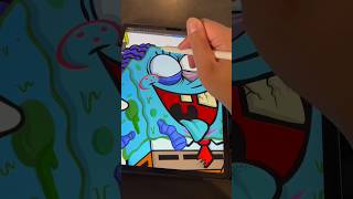 Drawing SpongeBob as a ZOMBIE on procreate?? art artshorts spongebob digitalart