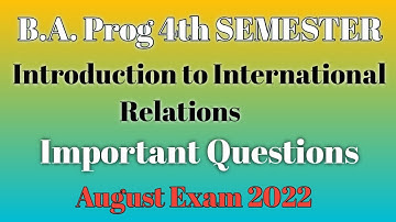 Introduction to International Relations | Political Science B.A. Prog Semester 4th |