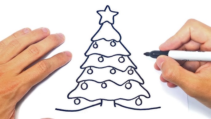 Cómo dibujar un Arbol de Navidad Paso a Paso y fácil - YouTube adornos-navide-os-para-imprimir-recorta-y-decora