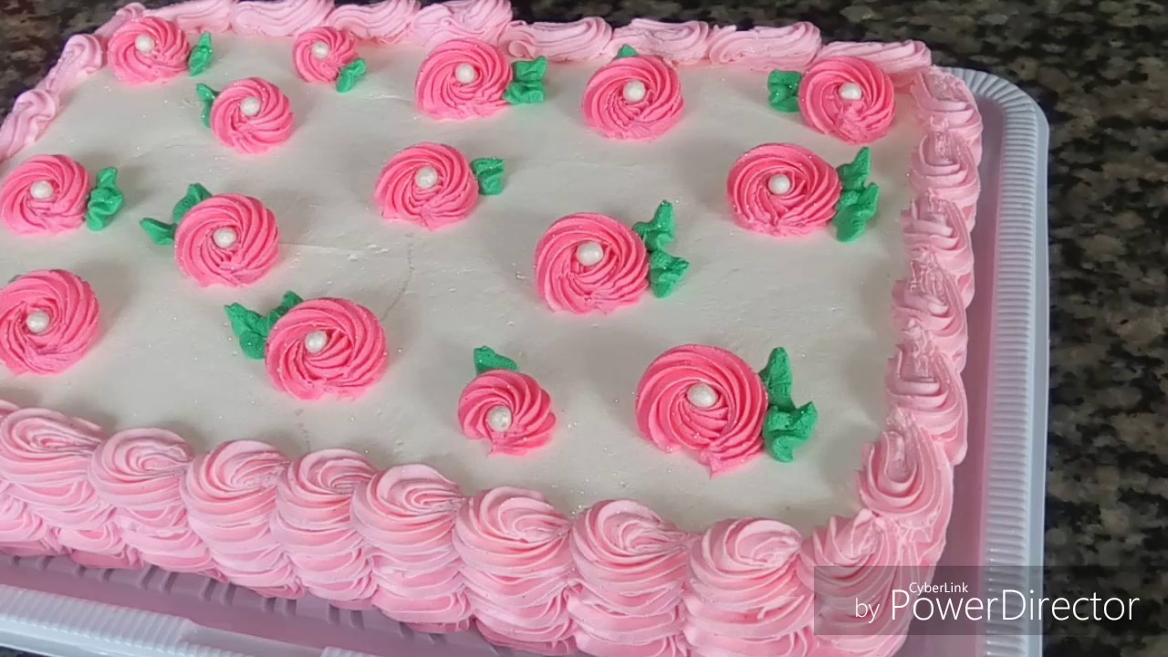 Bolo com Rosa Chantilly P/Mulher Fácil de decorar 