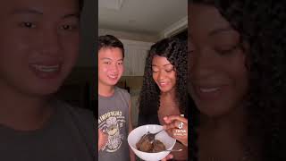 trying Filipino food chicken adobo