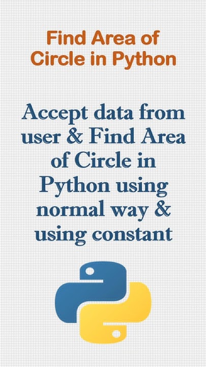 Find Area of Circle in Python using different ways - YouTube