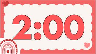 2 Minute Fun Valentine’s Day Rainbow Timer (Happy Chimes Alarm at End, No Music)