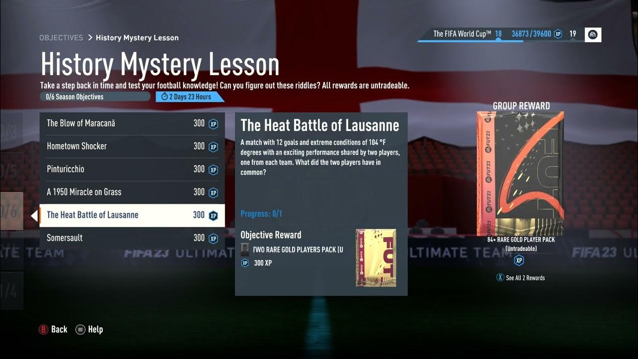 History Mystery Lesson Objectives FIFA 23 YouTube