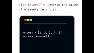 Python 💻 | List Manipulation | list.reverse() #python #coder #programming