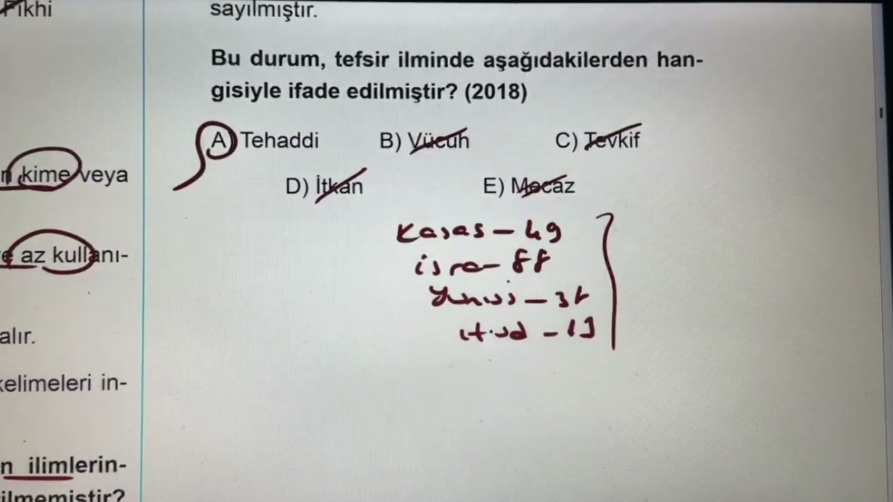 MBSTS TEFSİR-3 ÇIKMIŞ SORU ÇÖZÜMÜ