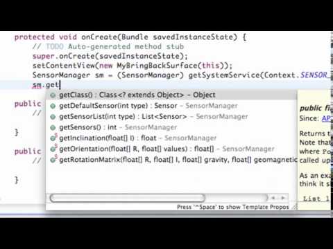 Android Application Development Tutorial   126   Setting up Sensor Manager