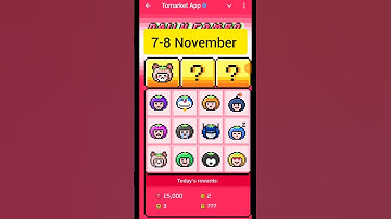 7-8 November Tomarket Secret Code Today | Tomarket  Combo Today | Tomarket Mystery Code #tomarket