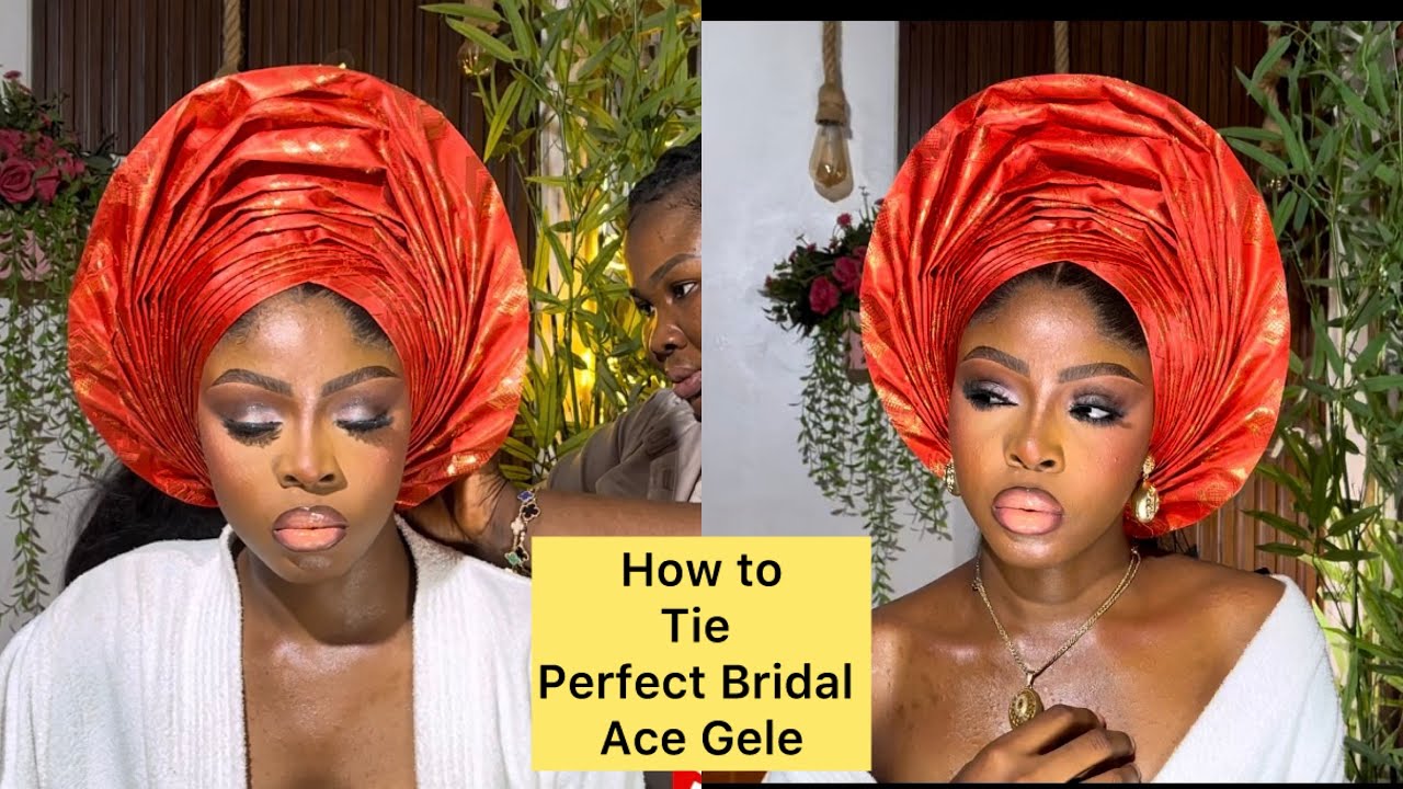 How To Tie Advanced  Bridal Ace Gele beginner steps by step 2023 #geletutorial