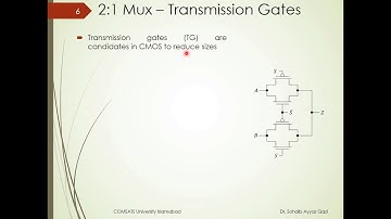 Multiplexors in CMOS Technology | VLSI Design | Dr. Sohaib A. Qazi