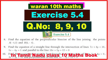 TN 10th std Exercise 5.4 Q.No 8, 9 and 10 in Chapter 5 Coordinate Geometry - year 2019 - 20