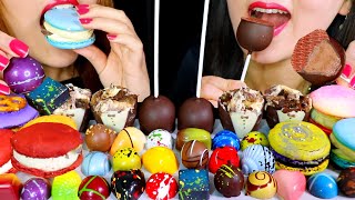 Asmr fancy dark chocolate mousse pops, edible cake cups, truffles,
caramel, oreo, red velvet, mocha macarons 먹방 purchase these
delicious ...