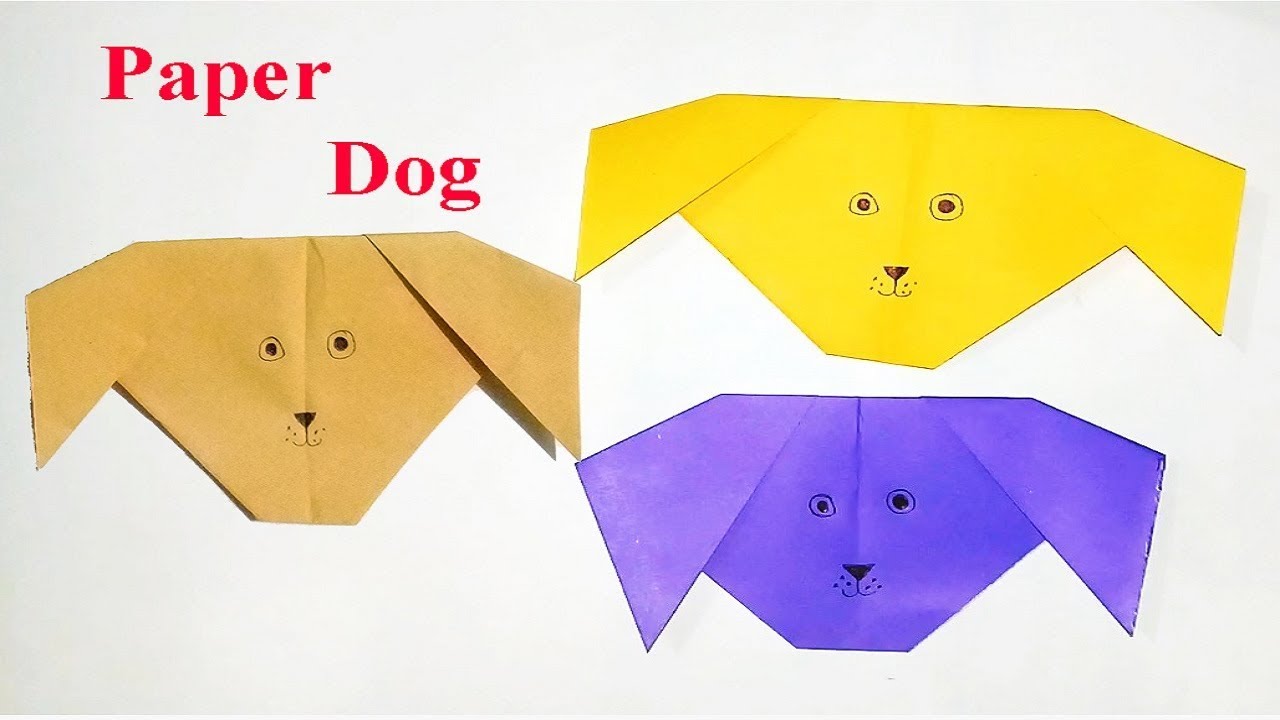 How to make Dog Face From Paper Origami Dog Face Making Easy Way