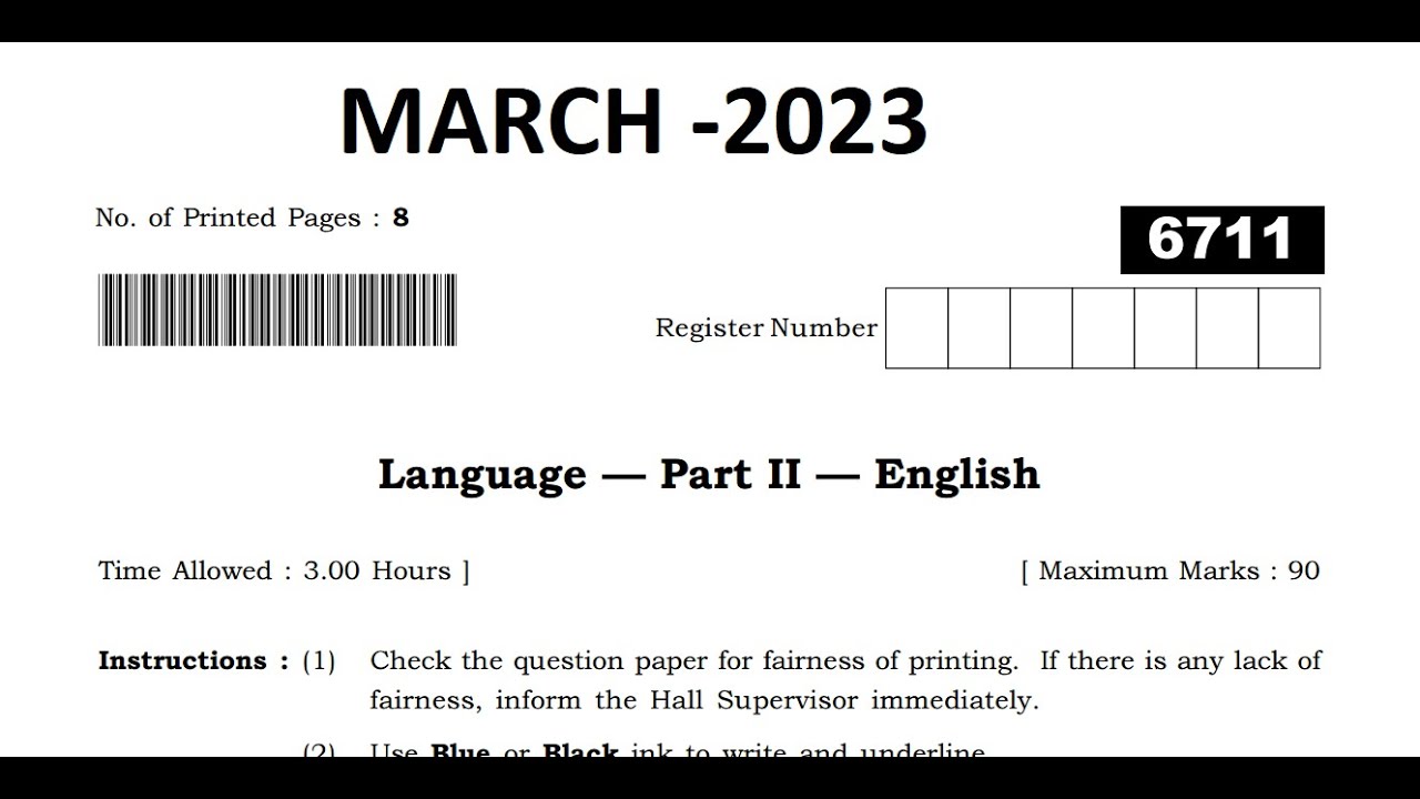 11th ENGLISH PUBLIC QUESTION PAPER 2023 YouTube 11th-english-public-question-paper-2023-youtube