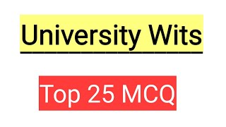 University Wits MCQ