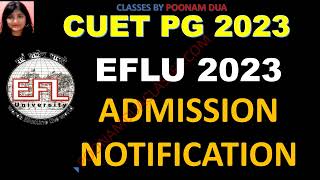 EFLU CUET 2023 admission PORTAL is open